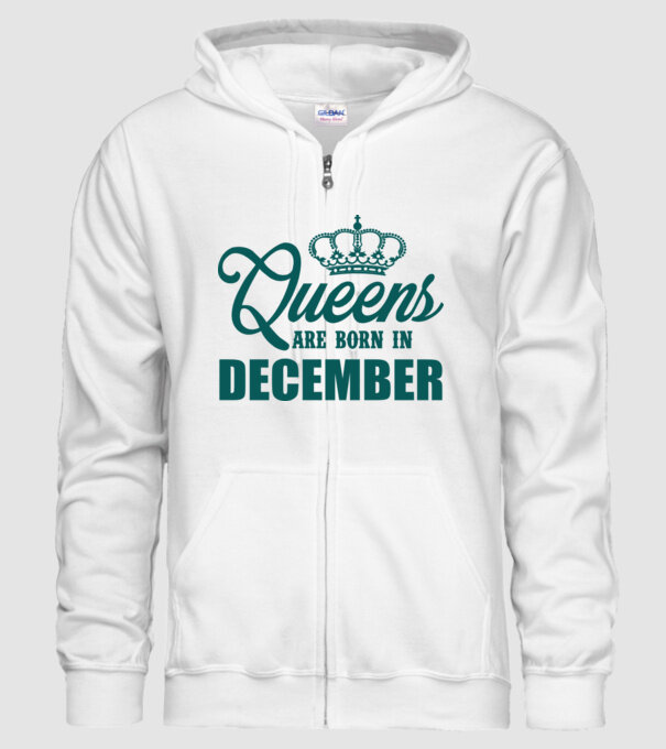 Queens are born in - December model alb pe tricou