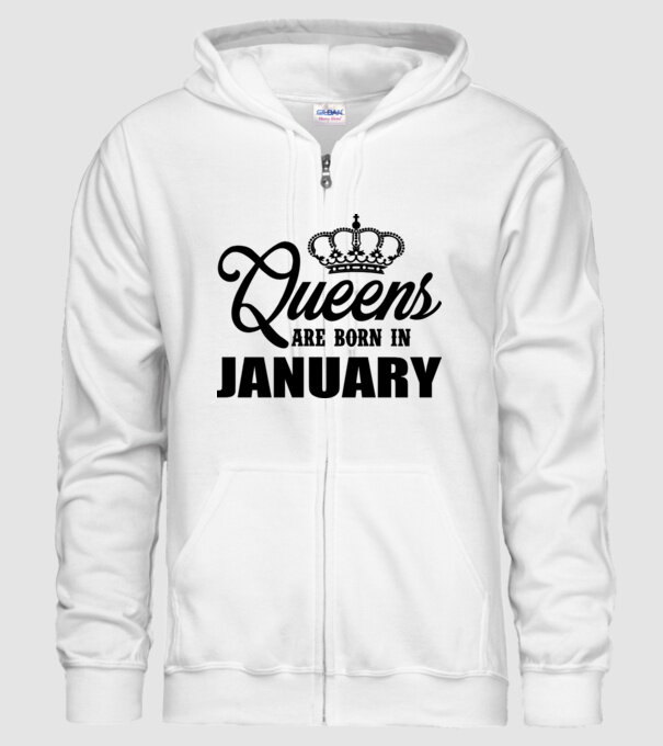 Queens are born in January model alb pe tricou
