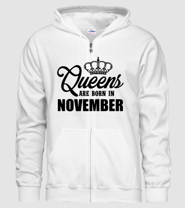 Queens are born in - November model alb pe tricou