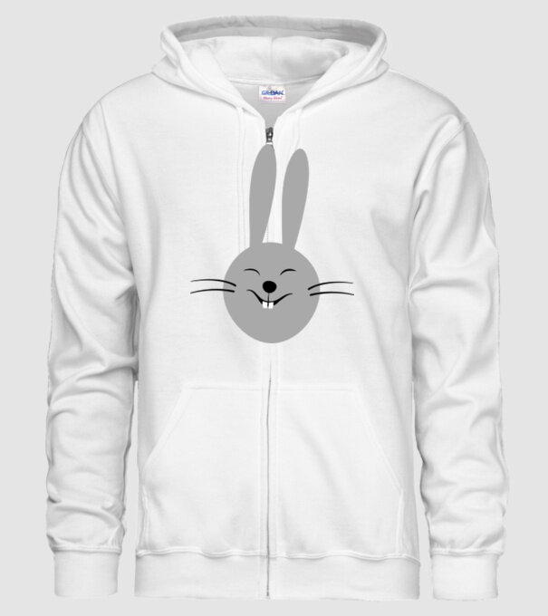 rabbit model alb pe tricou