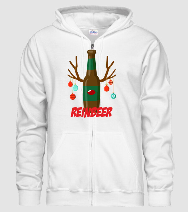 Bere REINBEER model alb pe tricou