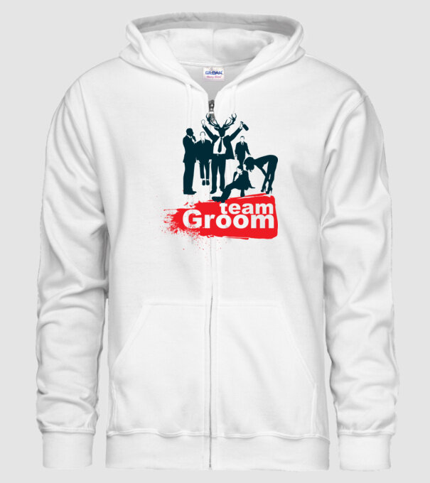 Reservoir Groom Team model alb pe tricou