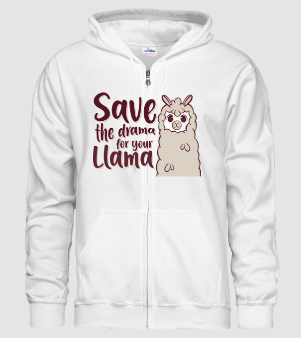 Save the drama from the llama model alb pe tricou