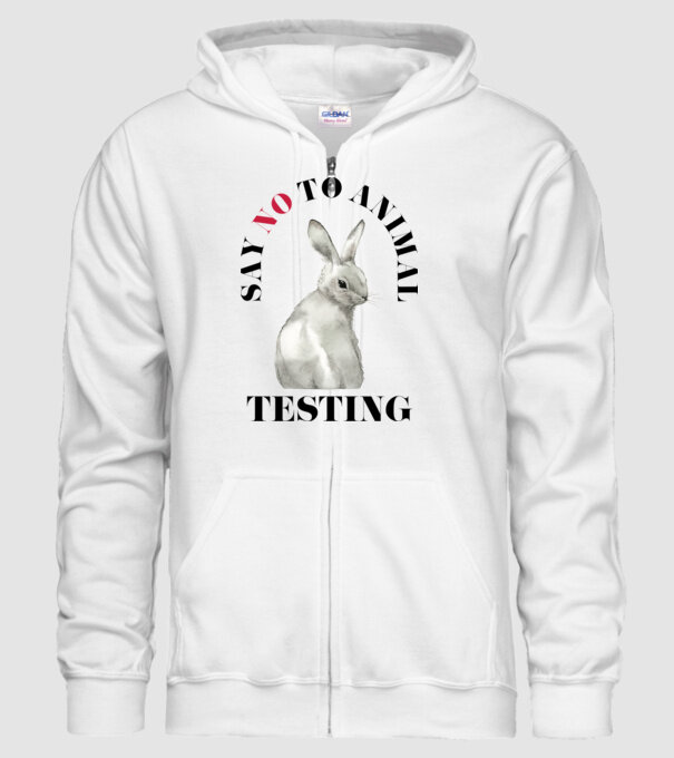 Say NO to animal testing model alb pe tricou