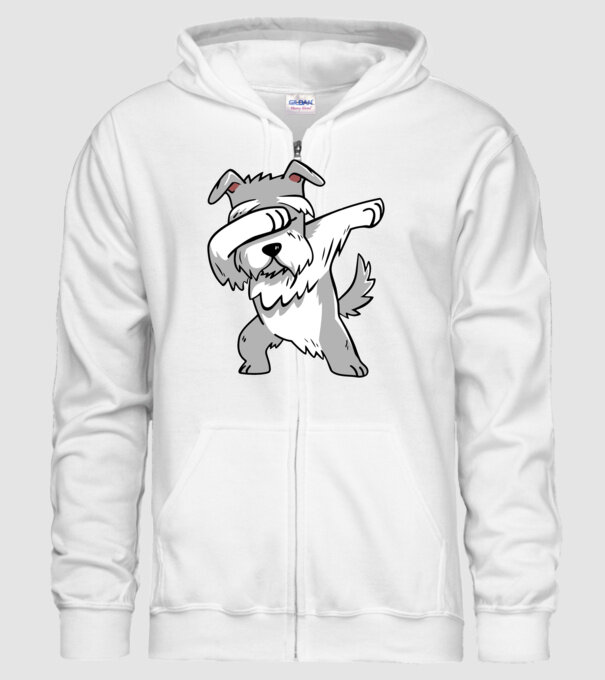 Schnauzer DAB model alb pe tricou