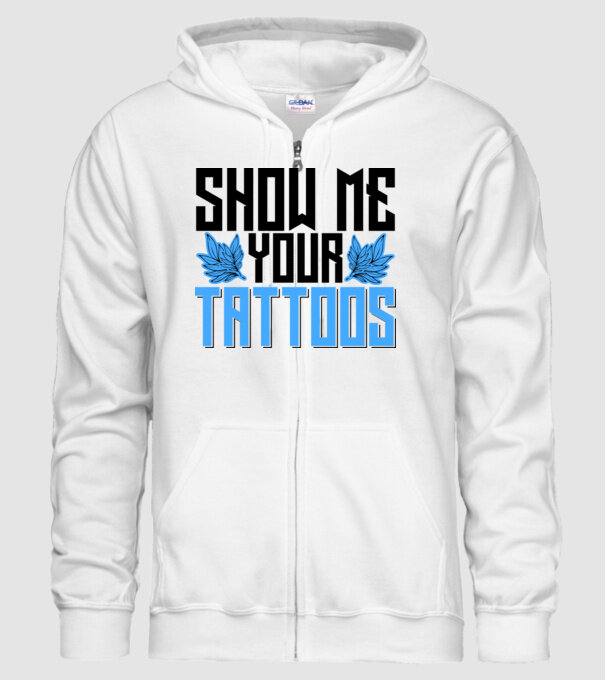 Show me your tattoos model alb pe tricou