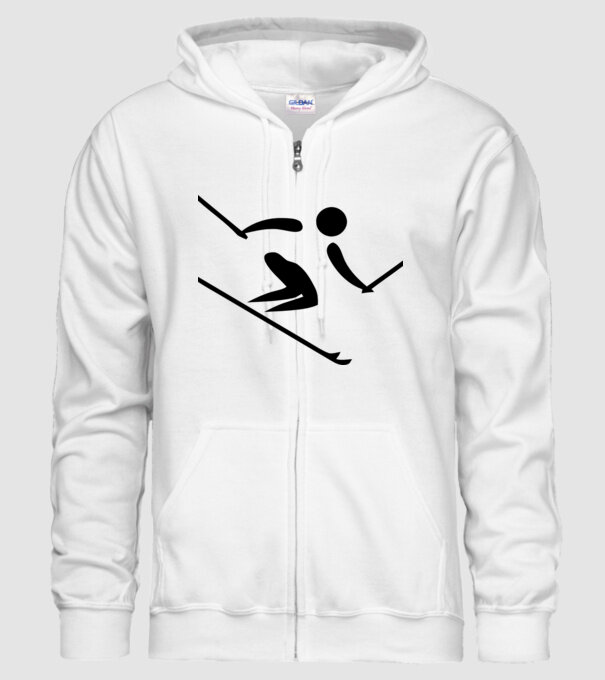 Schi model alb pe tricou