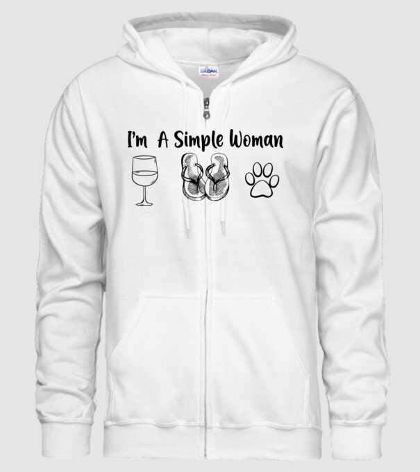 Simple doggy woman model alb pe tricou
