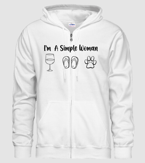 Simple doggy woman model alb pe tricou