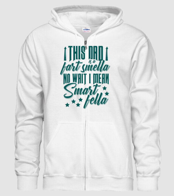 Smart fella dad model alb pe tricou