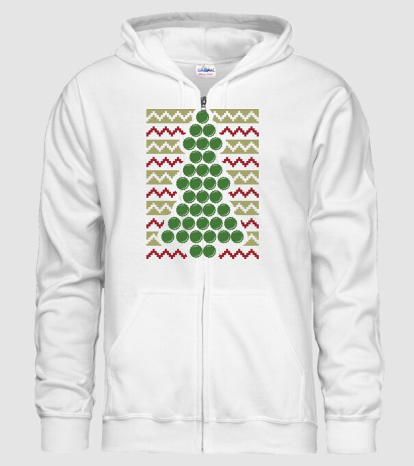 Pulover urât de Crăciun Capac bere model alb pe tricou