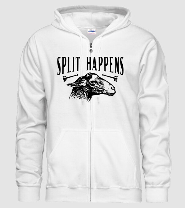 Split happens model alb pe tricou