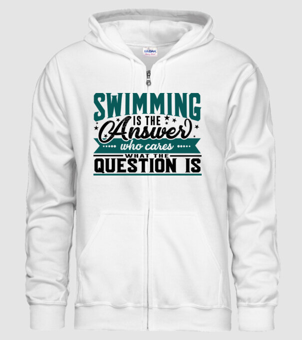 Sport is the answer ÎNOTĂTOR model alb pe tricou
