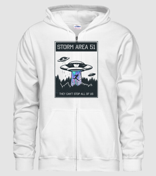 'Storm area 51 - They can''t stop all of us dark' model alb pe tricou
