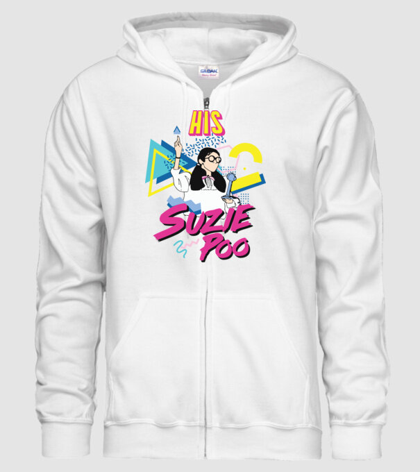 Stranger couple 80s retro Suzie model alb pe tricou