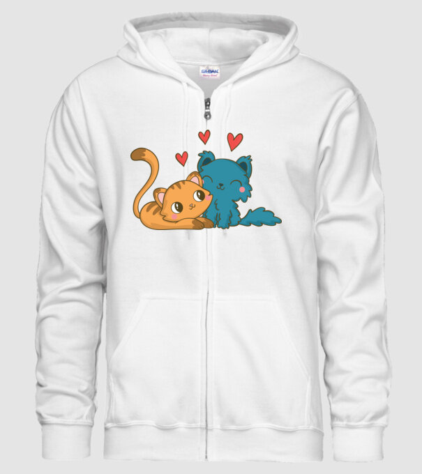 PISICUȚE ÎNDRĂGOSTITE 1 model alb pe tricou