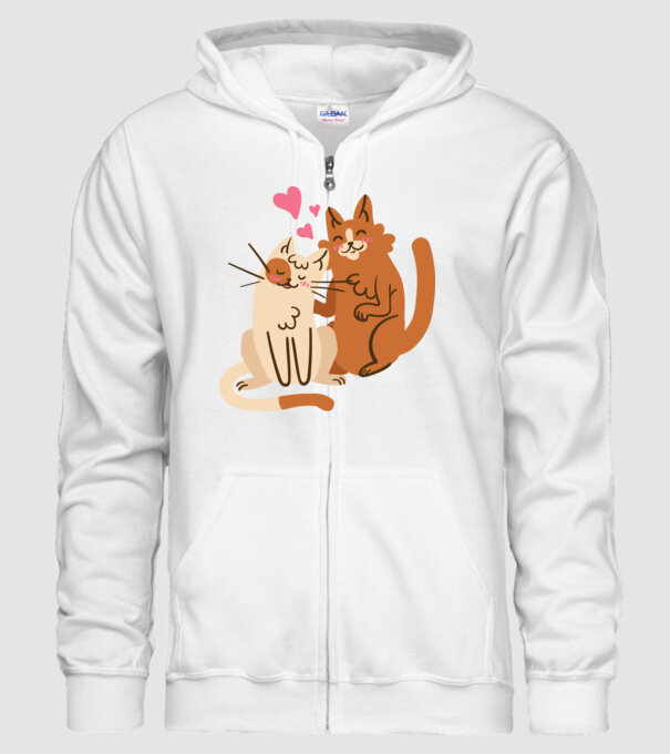 PISICUȚE ÎNDRĂGOSTITE 2 model alb pe tricou