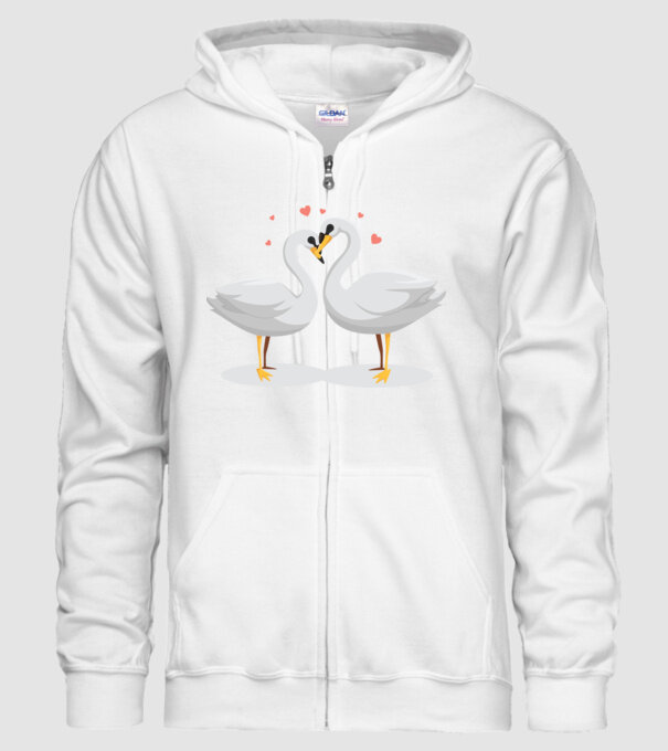 LEBEDE ÎNDRĂGOSTITE model alb pe tricou