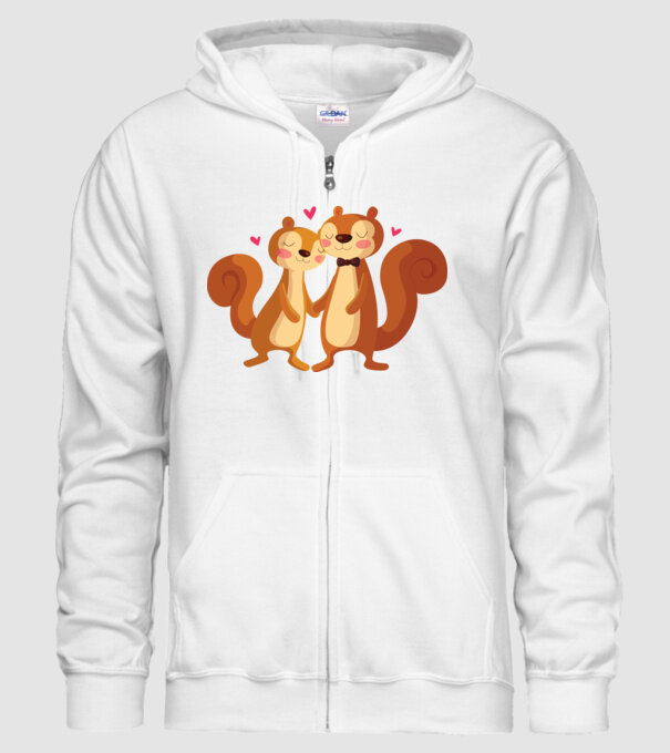 VEVERIȚE ÎNDRĂGOSTITE model alb pe tricou