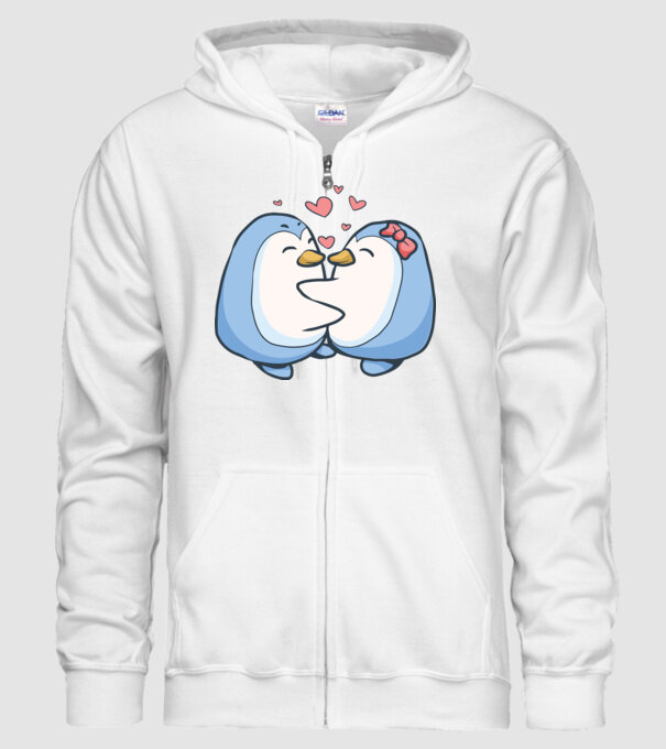 PINGUIN ÎNDRĂGOSTIT 3 model alb pe tricou