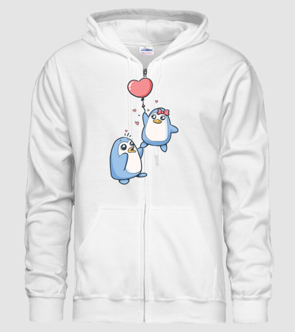 PINGUIN ÎNDRĂGOSTIT 4 model alb pe tricou