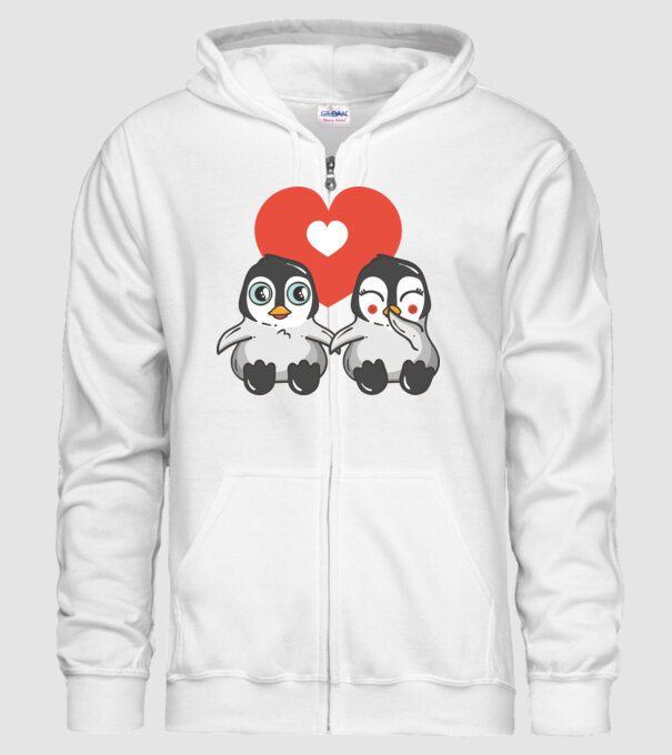 PINGUINI ÎNDRĂGOSTIȚI 7 model alb pe tricou