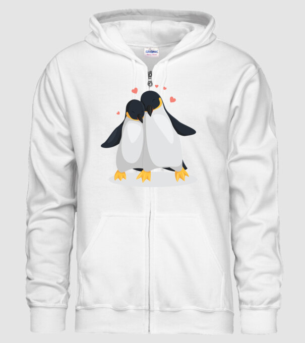 PINGUINI ÎNDRĂGOSTIȚI 8 model alb pe tricou