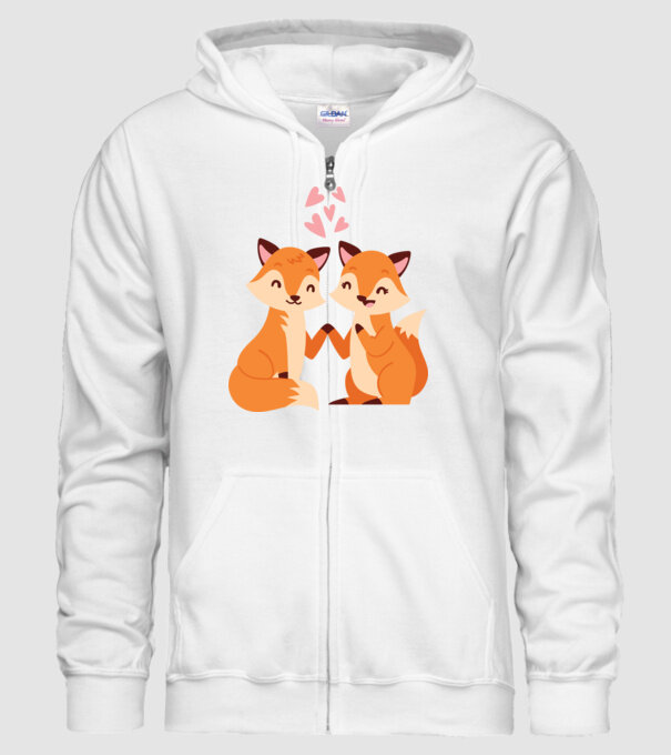 VULPI ÎNDRĂGOSTITE model alb pe tricou