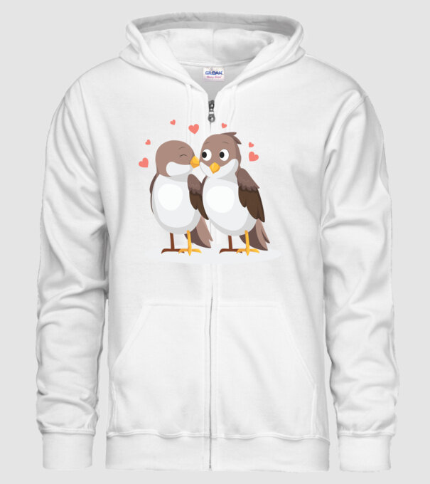 VRĂBII ÎNDRĂGOSTITE model alb pe tricou