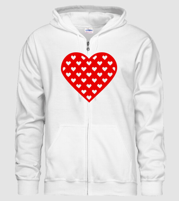Inimă în inimă model alb pe tricou