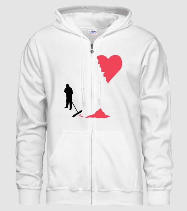 Curățător de inimi model alb pe tricou