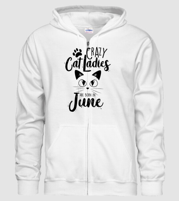 Crazy Cat Ladies are born in June model alb pe tricou