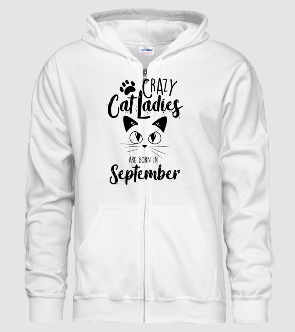 Crazy Cat Ladies are born in September model alb pe tricou
