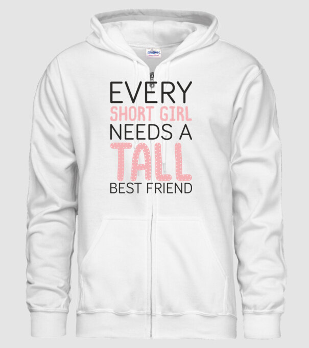Tall Friend model alb pe tricou