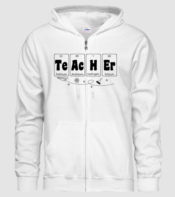 Teacher periodic model alb pe tricou