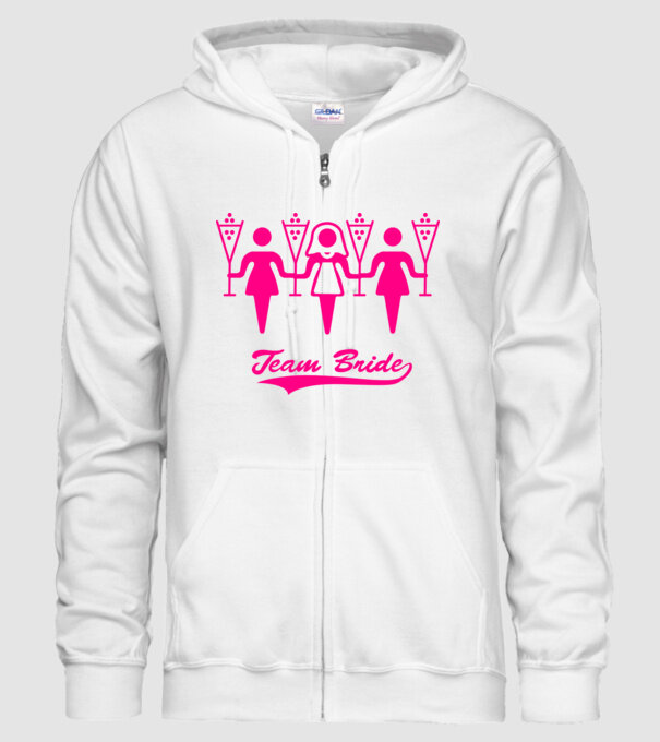 Team Bride model alb pe tricou