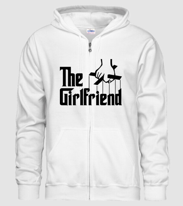 The girlfriend model alb pe tricou