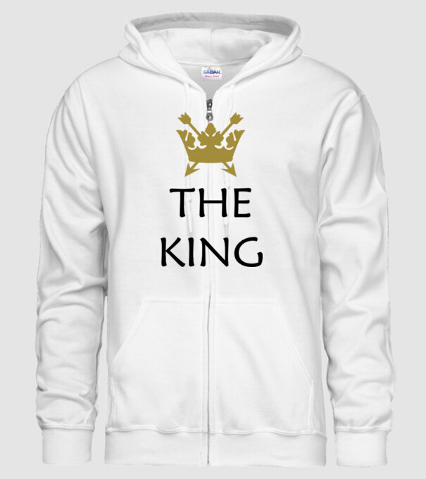 The King model alb pe tricou