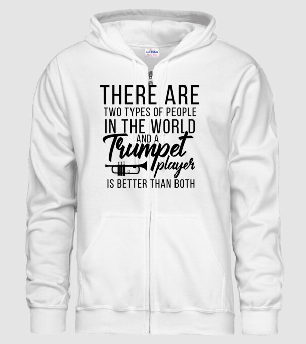 There are two types of people...trumpet model alb pe tricou