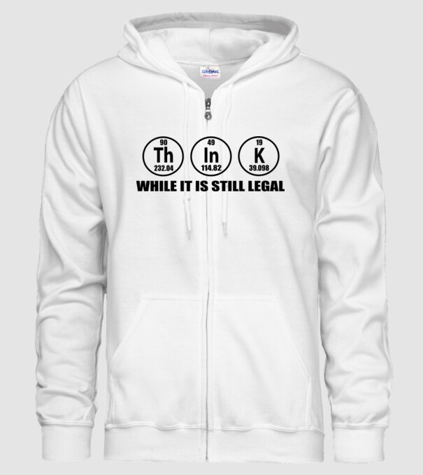 Think while it is still legal model alb pe tricou