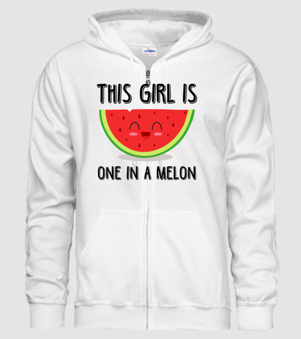 This girl is one in a melon model alb pe tricou