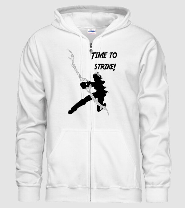 Time to strike model alb pe tricou