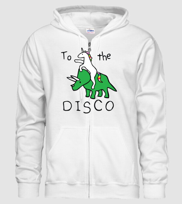 To the disco! model alb pe tricou