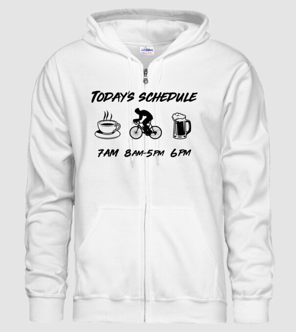 Todays schedule model alb pe tricou