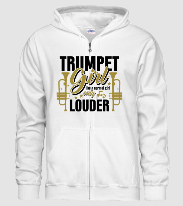 Trumpet girl model alb pe tricou
