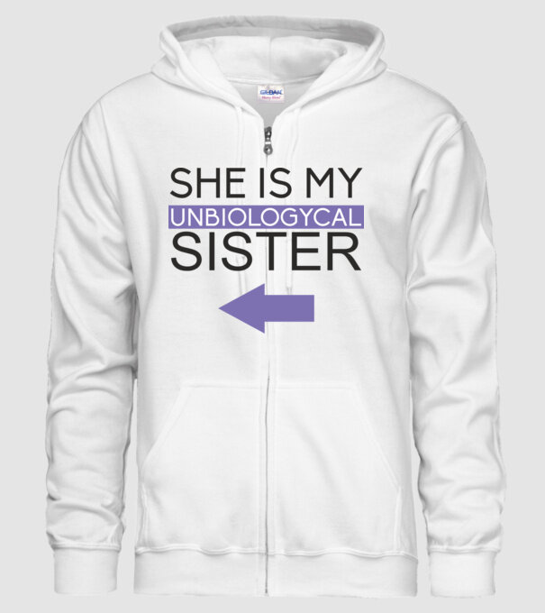 Unbiologycal Sister 02 model alb pe tricou