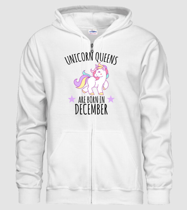 Unicorn Queens are born - December model alb pe tricou