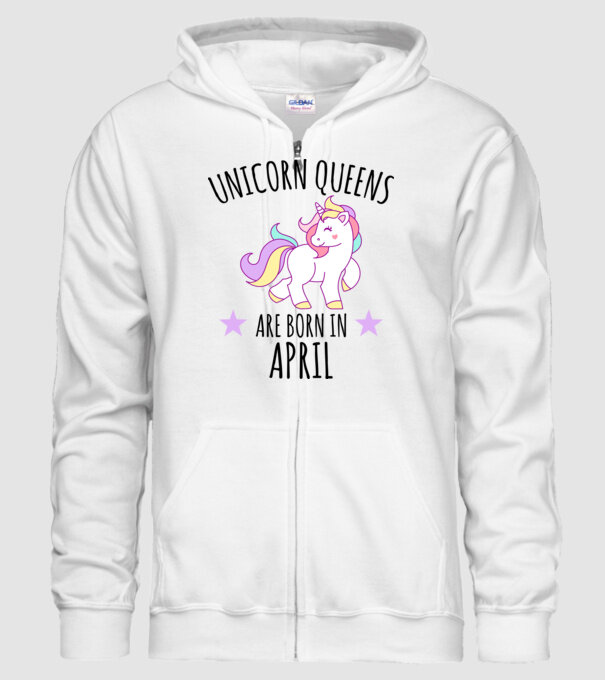 Unicorn queens are born in - April model alb pe tricou