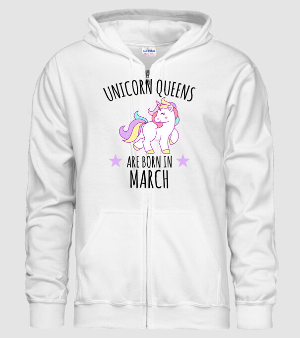 Unicorn queens are born in - March model alb pe tricou
