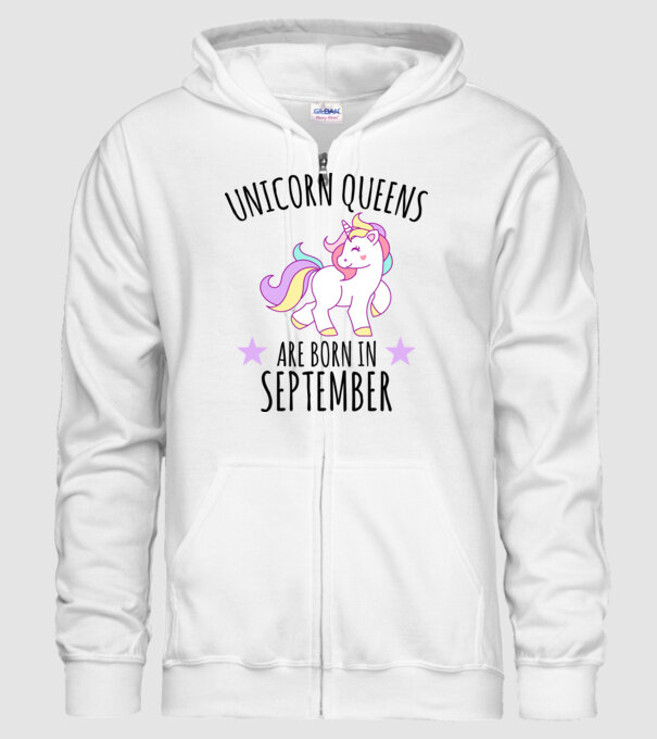 Unicorn queens are born in - September model alb pe tricou